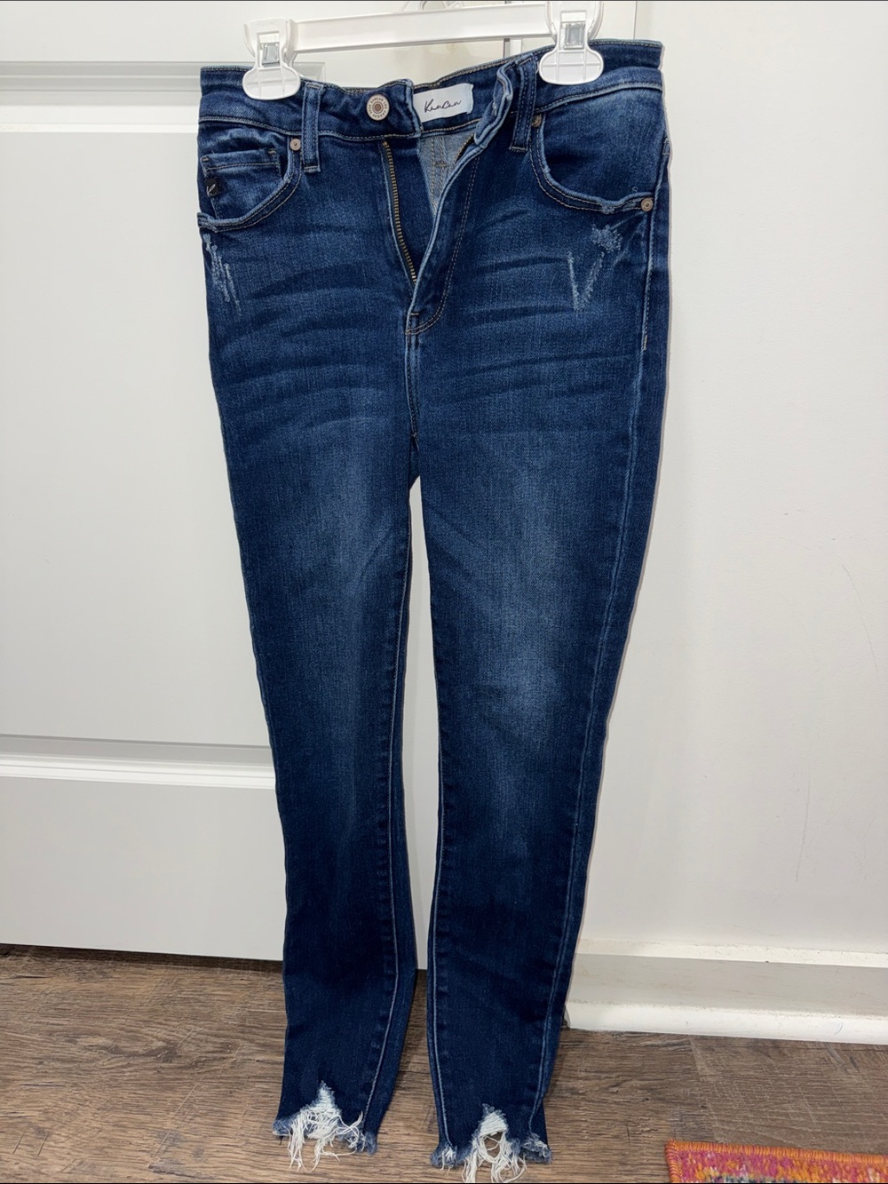 KanCan Dark Blue Distressed High-Rise Skinny Jeans